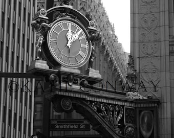 Kaufmann's Clock - Pittsburgh, PA - 8x12 B&W Print