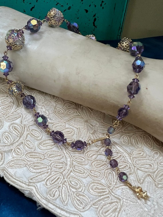 Vintage VENDOME stunning Violet Crystal Choker Ne… - image 10