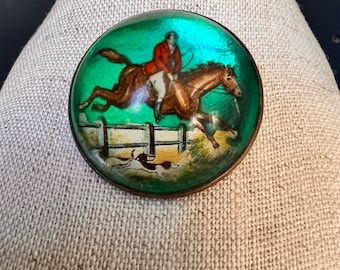 Broche vintage des années 1950 NOS longue tige en verre de lait bleu AB