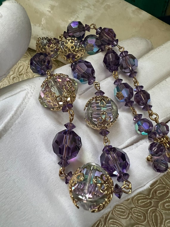 Vintage VENDOME stunning Violet Crystal Choker Ne… - image 3