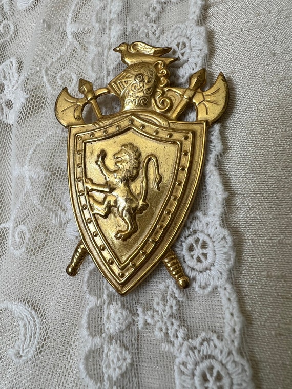 Vintage Signed Mariam Haskell Crest Brooch, Desig… - image 7