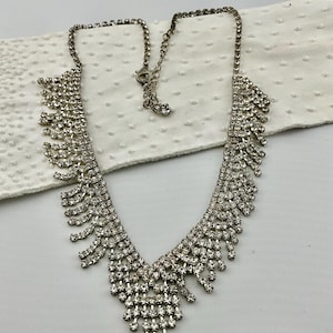 Vintage Rhinestone Elegant Necklace, Wedding, Prom, Elegant Affair Jewelry, 1990s