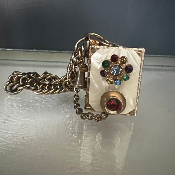 Vintage Rotary Phone Pillbox Coin Box Bracelet, B… - image 6