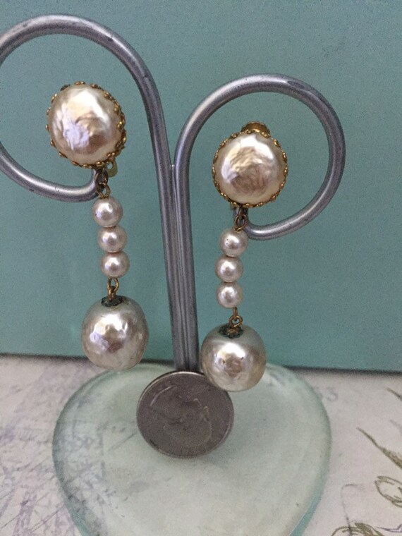 Vintage Signed Mariam Haskell Dangling Baroque Pe… - image 4