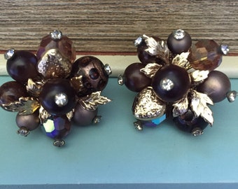 Vintage Signed Vendome Clip On Earrings, Elegant Estate Jewelry, Mid Century Jewelry