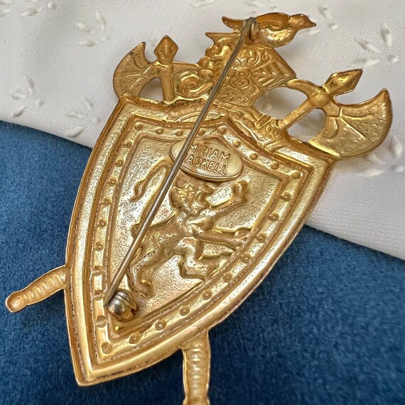 Vintage Signed Mariam Haskell Crest Brooch, Desig… - image 10