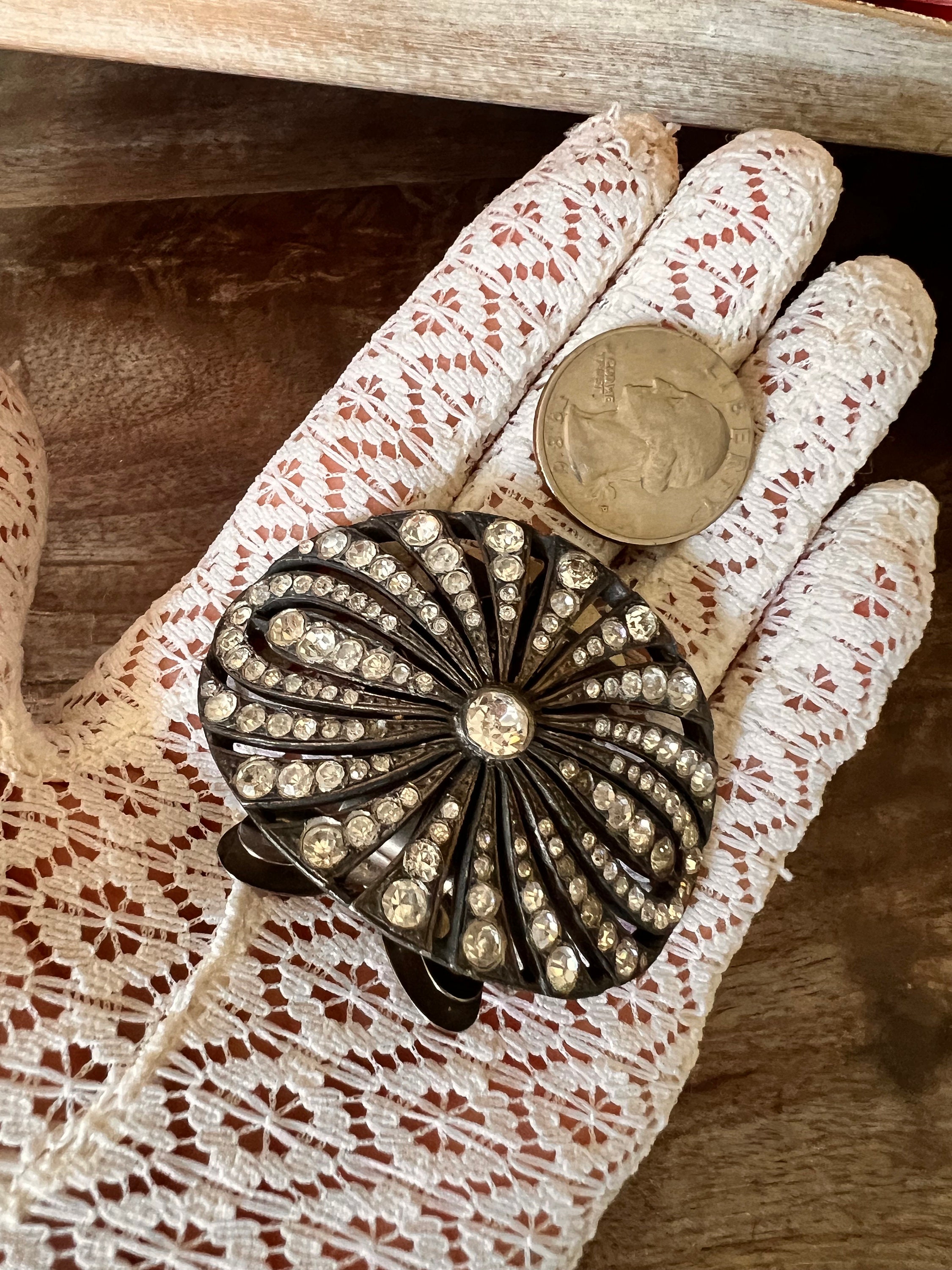 Antique Rhinestone Ornate Shoe Clips Vintage Shoe Clips