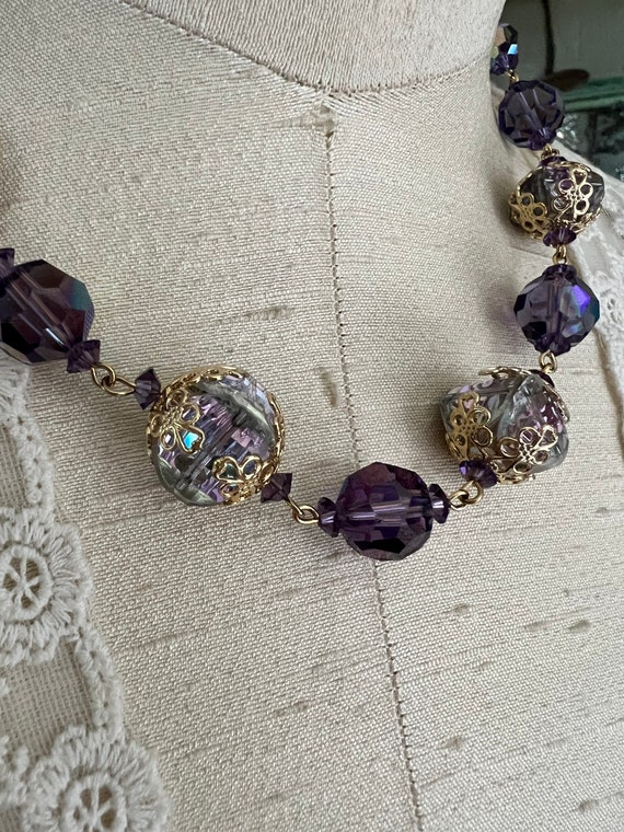 Vintage VENDOME stunning Violet Crystal Choker Ne… - image 6