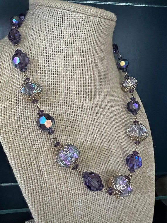 Vintage VENDOME stunning Violet Crystal Choker Ne… - image 2