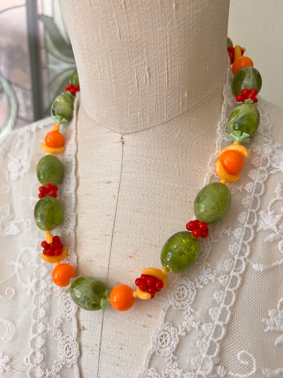 Vintage fruit best sale necklace