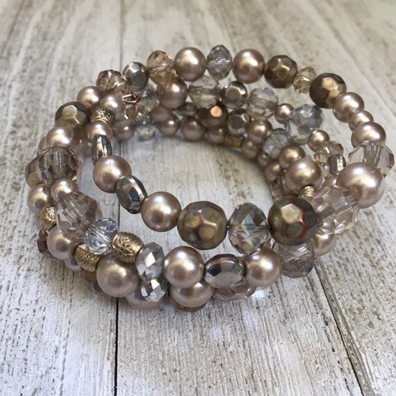 Pearl wire shop wrap bracelet