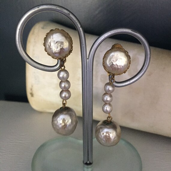 Vintage Signed Mariam Haskell Dangling Baroque Pe… - image 2