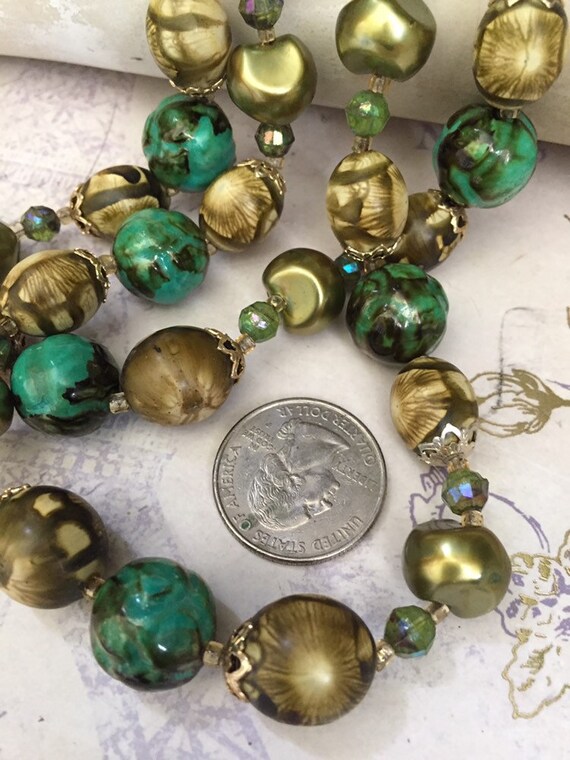 Vintage Hong Kong Double Bead Necklace, Estate Je… - image 8