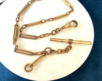 Antique  Victorian Prince  Albert style Vest Watch Chain, 1890 Fashion
