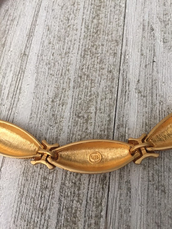 Vintage VD Van Dell Gold Tone Choker Necklace, vi… - image 6