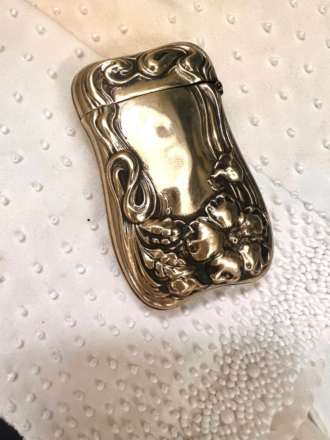 Antique German Silver Vesta Case: Art Nouveau Floral Match Box - Etsy