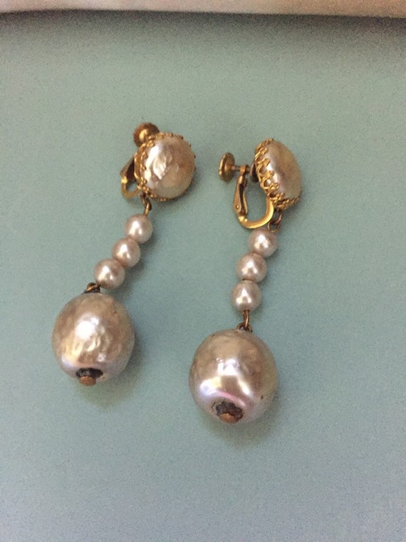 Vintage Signed Mariam Haskell Dangling Baroque Pe… - image 3