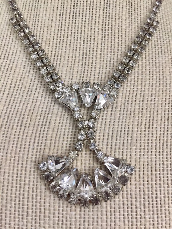 Garne Rhinestone Necklace, Elegant vintage Estate… - image 3