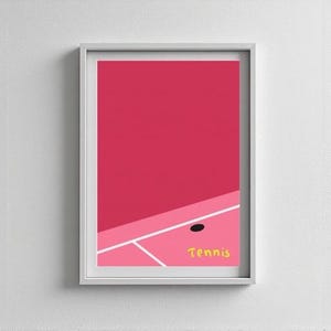Artist’s Tennis Poster Wall Art | Pink court (Digital file)