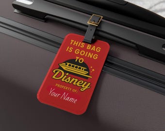 Gepersonaliseerd Disney-bagagelabel, monorailontwerp