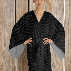 Yin Yang Robe Spiritual Symbols Kimono Robe: Pentagram, Yin Yang, Meditation Attire ...