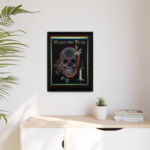 Canvas Print, Memento Mori Skull Wall Art, Framed Decor, Gothic Home Decoration, Halloween Gift, Minimalist Room Accent