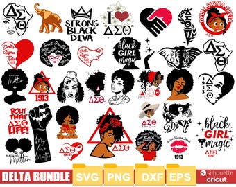 アフロウーマン SVG バンドル: ブラッククイーンクリップアート、ナチュラルヘアデザイン (デジタルダウンロード)