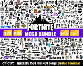 Battle Royale Gamer SVG Bundle dla Cricut i Silhouette, zestaw clipartów do gier, pliki SVG gier wideo na koszulki, naklejki, prezenty, rękodzieło