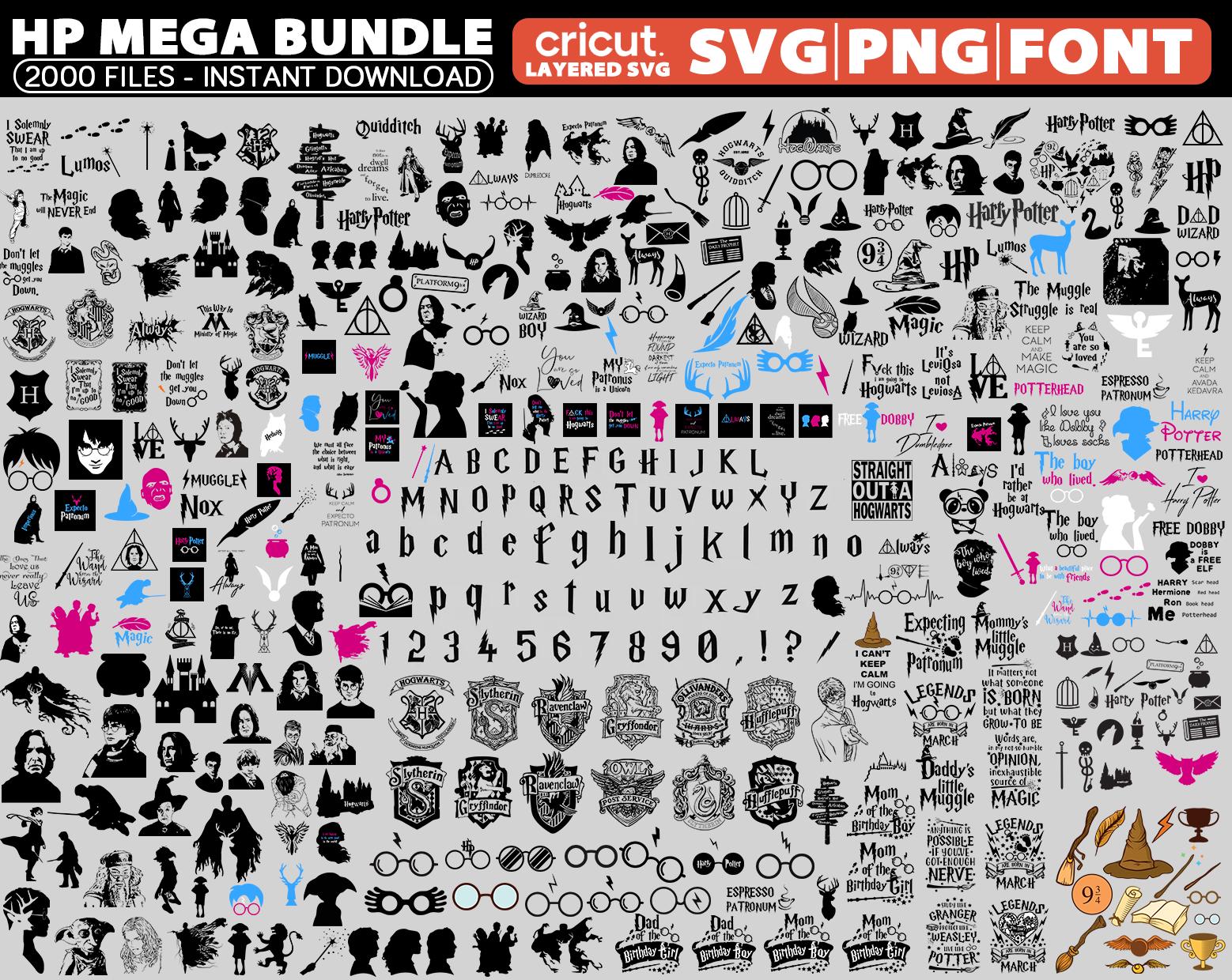 Pakiet SVG „Szkoła Czarodziejów”: Clipart fantasy dla Cricut i Silhouette (pobieranie cyfrowe)