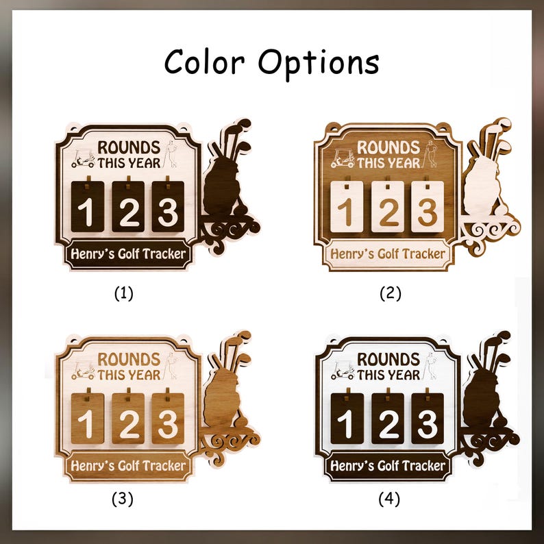 Custom Golf Rounds Tracker Sign, Personalized Golfer Score Counter ...
