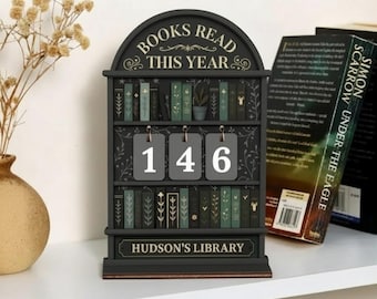 Books Read This Year Tracker, Personalized Book Lover Gift, Reading Tracker Board, Library Wall Decor, Custom Reading Sign