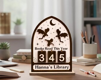 Personalized Book Tracker 2025, Books Read This Year Counter, Night Court Bookish Decor, Custom Bookshelf Sign, Gift for Readers