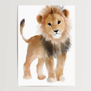Poster Leone Cucciolo Animale Illustrazione Decorazione per cameretta dei bambini Motivo Animale Naturale Murale Idea Regalo