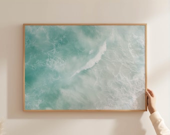 Poster Ocean Sounds Waves Photography – Calming Ocean Water Image, Modern, Mindfulness, Nature on Matte Paper