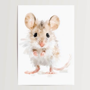 Poster Illustrazione di un simpatico topolino, poster di animali, poster kawaii da parete, poster per la cameretta dei bambini, poster naturalistico, idea regalo, decorazione