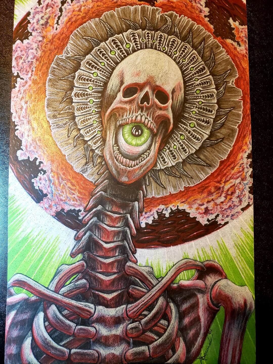 Cycloptic Giant, 11x17 Original Art. Colored Pencil on Black Bristol ...