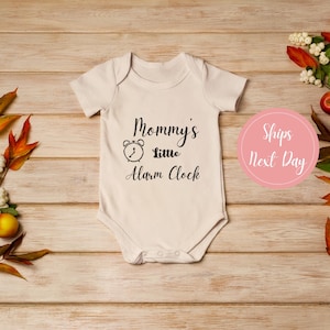 Mommy&#39;s Little Alarm Clock Funny Baby Onesie® Cute Natural Baby Bodysuit, Funny Baby Shower Gift, Baby Gift Baby Romper, Cute Baby Onesie®