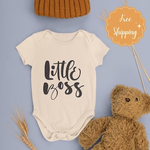 Little Boss Funny Baby Onesie® Mignon body naturel pour bébé, Cadeau de baby shower amusant, Cadeau pour bébé