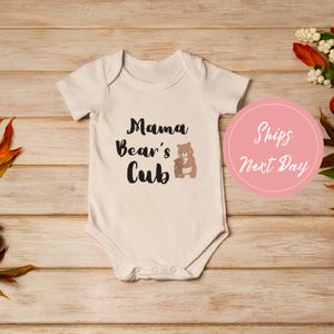 Mama Bear Cub Funny Baby Onesie® Cute Natural Baby Bodysuit, Funny Baby Shower Gift, Baby Gift Baby Romper, Cute Baby Onesie® Baby Clothes