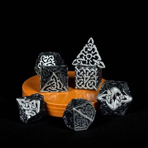 Labyrinth Metal DND Dice Set: Cutout Polyhedral RPG Dice