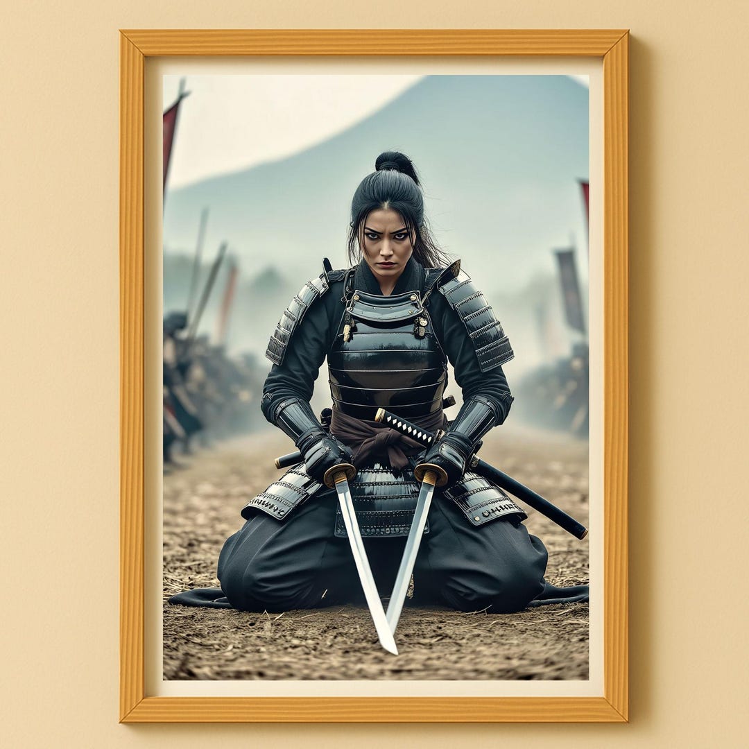 Samurai Warrior Woman Wall Art Poster Picture – Japanese Warrior ...