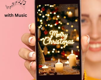 Christmas E-Card Video Merry Christmas – warm 9s vertical MP4 with candles & lights for digital greetings, Whatsapp etc. – instant download