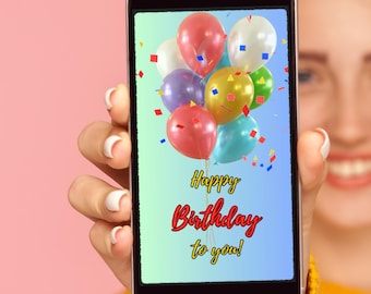 Videokaart voor een gelukkige verjaardag • Digitale verjaardagskaart met muziek en animatie • MP4 om te versturen via mobiele telefoon, smartphone eCard