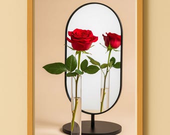 Red Rose Wall Art Picture Poster – Minimalist Still Life – Digital Download JPG , blu-3