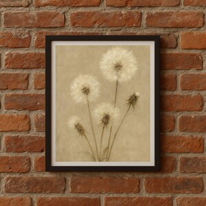 Pôster de dente-de-leão vintage – Impressão de arte digital da natureza – Decoração de parede para sala de estar e quarto – Download instantâneo, A1 A2 A3 A4 A5, formatos EUA
