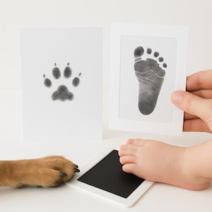 Kit d'empreintes de pattes de bébé et d'animal de compagnie – Sans encre et sans dégâts | Empreinte main-pied ou patte | Souvenir DIY facile
