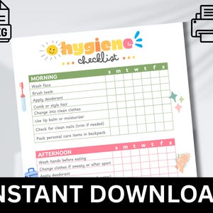 Hygiene Checklist – Printable One-Page Personal Care Routine Tracker PDF