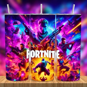 FortXnite Game Tumbler Wrap: Cartoon Character 20oz Design (Digital Download)