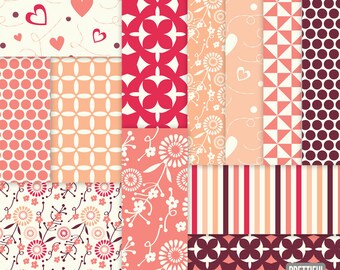 Valentine Digital Paper Pack Pattern Background