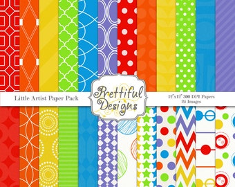 Rainbow Digital Paper Rainbows Scrapbook Paper